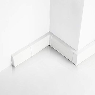 DQ-PP Battiscopa 16m 55mm PVC Bianco Battiscopa per Laminato Battiscopa in Plastica PVC Decori Battiscopa DQ-PP Battiscopa 16m 55mm PVC Bianco Battiscopa per Laminato Battiscopa in Plastica PVC Decori Battiscopa