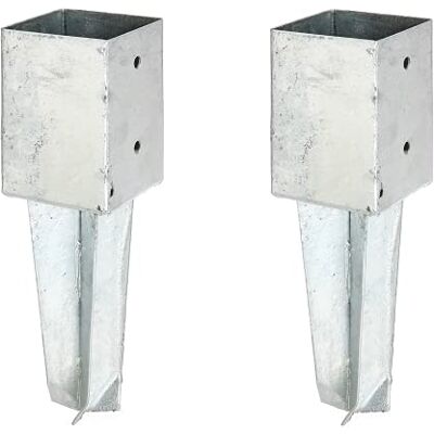 Alberts GAH- 211868 Set di 2 picchetti da terra per pali in legno quadrati, zincati a caldo, 91 x 91 mm Alberts GAH- 211868 Set di 2 picchetti da terra per pali in legno quadrati, zincati a caldo, 91 x 91 mm