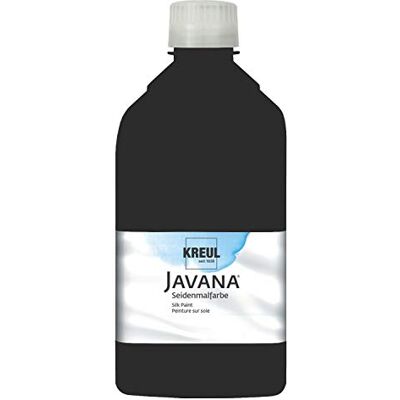 KREUL Vernice per seta Javana flacone da 1 l, nero, vernice a base d'acqua altamente pigmentata e brillante, con carattere fluido, penetra in profondità nelle fibre KREUL Vernice per seta Javana flacone da 1 l, nero, vernice a base d'acqua altamente pigmentata e brillante, con carattere fluido, penetra in profondità nelle fibre