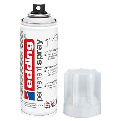 Edding 5200 Spray Permanente Primer Universale, 200 Ml, Spray per Il Trattamento Preparatorio di Superfici Verniciabili, Come Vetro, Metallo, Legno, Ceramica, Tela Edding 5200 Spray Permanente Primer Universale, 200 Ml, Spray per Il Trattamento Preparatorio di Superfici Verniciabili, Come Vetro, Metallo, Legno, Ceramica, Tela