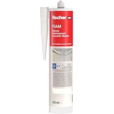 Fischer Sigillante Acrilico Intumescente FireStop FiAM 310 Bianco, Protezione al Fuoco, Isolamento Acustico, Elastico per Calcestruzzo, Legno, Cartongesso, Muratura, Uso Interno, Fischer Sigillante Acrilico Intumescente FireStop FiAM 310 Bianco, Protezione al Fuoco, Isolamento Acustico, Elastico per Calcestruzzo, Legno, Cartongesso, Muratura, Uso Interno,