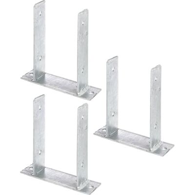 Alberts Supporto per pali a U, da avvitare, zincato a caldo, larghezza 121 mm, set da 3 pezzi Alberts Supporto per pali a U, da avvitare, zincato a caldo, larghezza 121 mm, set da 3 pezzi