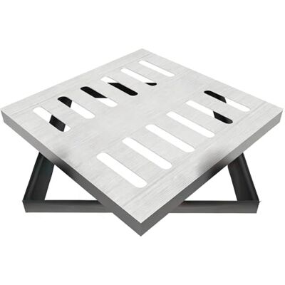 KLWQR Tombino, Chiusino Pozzetto e Telaio in Acciaio Inox, Griglia di Drenaggio per Esterni Quadrato per Esterni per Fognatura, Vialetto, Pavimentazione, Cemento, Cortile(20x20x3 cm/8x8x1 in) KLWQR Tombino, Chiusino Pozzetto e Telaio in Acciaio Inox, Griglia di Drenaggio per Esterni Quadrato per Esterni per Fognatura, Vialetto, Pavimentazione, Cemento, Cortile(20x20x3 cm/8x8x1 in)