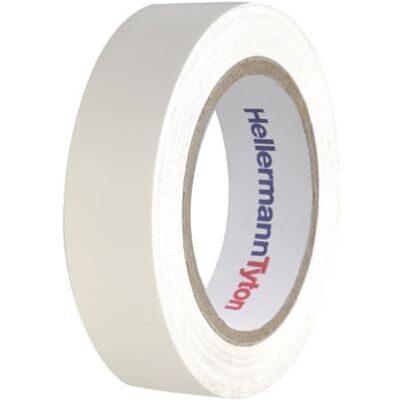 HellermannTyton Lotto di 10 nastri isolanti di 10m e larghezza 15mm Bianco HellermannTyton Lotto di 10 nastri isolanti di 10m e larghezza 15mm Bianco