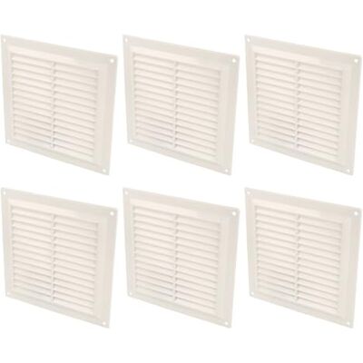 Amig Set di griglie di ventilazione quadrate in plastica con zanzariera Per cucina e bagno 200x200 mm Bianco Amig Set di griglie di ventilazione quadrate in plastica con zanzariera Per cucina e bagno 200x200 mm Bianco
