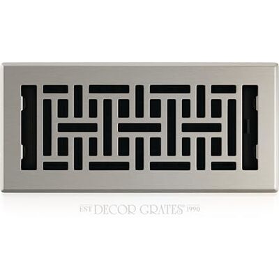 Decor Grates Registro orientale, finitura in nichel spazzolato, 10 x 25 cm Decor Grates Registro orientale, finitura in nichel spazzolato, 10 x 25 cm