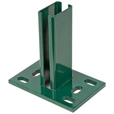 Alberts Supporto per pali per recinzioni a doppia asta, zincato a caldo, piastra 150 x 100 mm, pali 60 x 40 mm, colore verde Alberts Supporto per pali per recinzioni a doppia asta, zincato a caldo, piastra 150 x 100 mm, pali 60 x 40 mm, colore verde