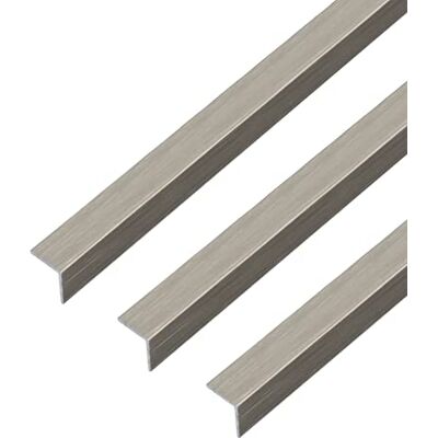 Alberts Profilo angolare autoadesivo, in alluminio, design in acciaio inox, scuro, 1000 x 20 x 20 mm, set da 3 pezzi Alberts Profilo angolare autoadesivo, in alluminio, design in acciaio inox, scuro, 1000 x 20 x 20 mm, set da 3 pezzi