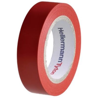 HellermannTyton Lotto di 10 nastri isolanti di 10m e larghezza 15mm Rosso HellermannTyton Lotto di 10 nastri isolanti di 10m e larghezza 15mm Rosso