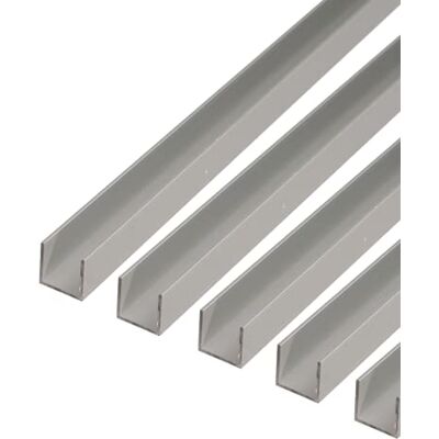 Alberts Profilo a U, in alluminio, color argento anodizzato, 1000 x 15 x 8 mm, set da 5 pezzi Alberts Profilo a U, in alluminio, color argento anodizzato, 1000 x 15 x 8 mm, set da 5 pezzi