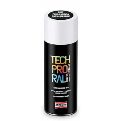 AREXONS Tech Pro Ral Ferro Antico Antichizzante Smalto Spray ad Alta Copertura per Protezione Manufatti Ferrosi Esterni Porte Cancelli Box 400ml AREXONS Tech Pro Ral Ferro Antico Antichizzante Smalto Spray ad Alta Copertura per Protezione Manufatti Ferrosi Esterni Porte Cancelli Box 400ml