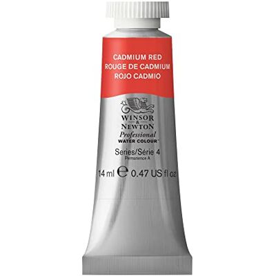 Winsor & Newton Professional Vernici ad acquerello, vivaci e resistenti alla luce, pigmenti per artisti nella concentrazione più forte, tubo da 14 ml, Rosso Di Cadmio ROW Winsor & Newton Professional Vernici ad acquerello, vivaci e resistenti alla luce, pigmenti per artisti nella concentrazione più forte, tubo da 14 ml, Rosso Di Cadmio ROW