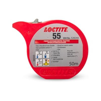 Loctite 55 24 x 50 m Bobina Filo di tenuta idraulica Nastro sigillante per tubi Sostituisce la filasse e la pasta per giunti Soluzione ideale per la tenuta idraulica Loctite 55 24 x 50 m Bobina Filo di tenuta idraulica Nastro sigillante per tubi Sostituisce la filasse e la pasta per giunti Soluzione ideale per la tenuta idraulica