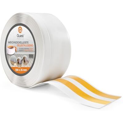 Garmin Battiscopa Morbido Adesivo 100 mm x 25 mm Listello in PVC, Finitura Flessibile Battiscopa flessibile per pareti e pavimenti – decorativo, resistente ai raggi UV (Bianco, 1m) Garmin Battiscopa Morbido Adesivo 100 mm x 25 mm Listello in PVC, Finitura Flessibile Battiscopa flessibile per pareti e pavimenti – decorativo, resistente ai raggi UV (Bianco, 1m)