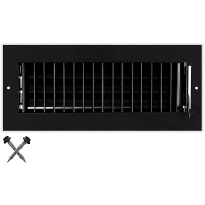 HVAC Premium Diffusore di alimentazione dell'aria regolabile, 25,4 x 10,2 cm, copertura per ventilazione HVAC, parete laterale o soffitto, registro griglia, flusso d'aria elevato, nero [Dimensioni esterne: 29,8 cm HVAC Premium Diffusore di alimentazione dell'aria regolabile, 25,4 x 10,2 cm, copertura per ventilazione HVAC, parete laterale o soffitto, registro griglia, flusso d'aria elevato, nero [Dimensioni esterne: 29,8 cm