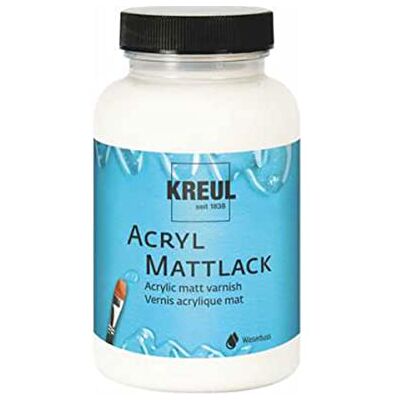 KREUL 79415 Vernice acrilica opaca barattolo di vetro da 275 ml Vernice trasparente a base d'acqua di finitura e protettiva per oggetti dipinti KREUL 79415 Vernice acrilica opaca barattolo di vetro da 275 ml Vernice trasparente a base d'acqua di finitura e protettiva per oggetti dipinti