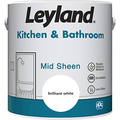 Leyland Cucina e bagno Mid Sheen, bianco brillante, 2,5 litri Leyland Cucina e bagno Mid Sheen, bianco brillante, 2,5 litri