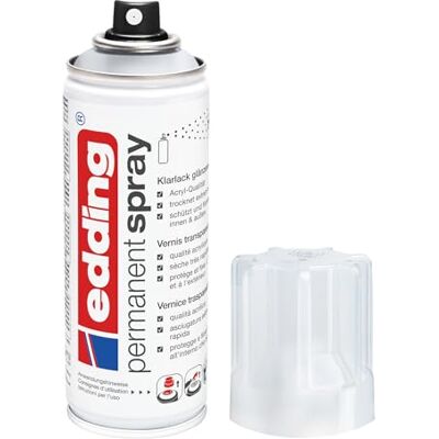 Edding 5200 Spray Permanente Lacca Trasparente, Transparente Lucido, 200 Ml, Vernice Acrilica Fissante Lucida, per Sigillare e Proteggere La Vernice, Smalto Acrilico Trasparente Edding 5200 Spray Permanente Lacca Trasparente, Transparente Lucido, 200 Ml, Vernice Acrilica Fissante Lucida, per Sigillare e Proteggere La Vernice, Smalto Acrilico Trasparente