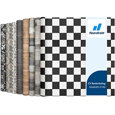 Floordirekt , Atlantic, Damier 019d Rivestimento per pavimenti in vinile, al metro su misura, per cucina e balcone, effetto legno, effetto piastrelle, robusto e facile da pulire, 200 x 200 cm Floordirekt , Atlantic, Damier 019d Rivestimento per pavimenti in vinile, al metro su misura, per cucina e balcone, effetto legno, effetto piastrelle, robusto e facile da pulire, 200 x 200 cm