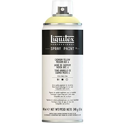 Liquitex Vernice Spray Professionale A Base D'acqua, Giallo Di Cadmio Medio Imitazione 6, 400ml, 1 Pezzo Liquitex Vernice Spray Professionale A Base D'acqua, Giallo Di Cadmio Medio Imitazione 6, 400ml, 1 Pezzo