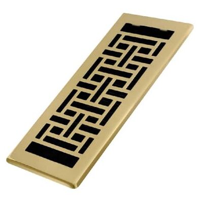 Decor Grates Registro per pavimenti orientali, ottone brillante, 4x10 Decor Grates Registro per pavimenti orientali, ottone brillante, 4x10