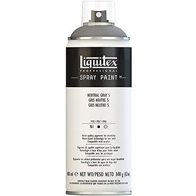 Liquitex Vernice Spray Professionale A Base D'acqua, Grigio Neutro 5, 400ml, 1 Pezzo Liquitex Vernice Spray Professionale A Base D'acqua, Grigio Neutro 5, 400ml, 1 Pezzo