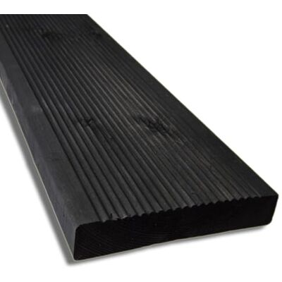 SUNWOOD Pavimento Decking Pino Massello Nordico 28x145 mm, da 300 cm Antiscivolo per Esterno Impregnante Olio Protettivo NERO SUNWOOD Pavimento Decking Pino Massello Nordico 28x145 mm, da 300 cm Antiscivolo per Esterno Impregnante Olio Protettivo NERO