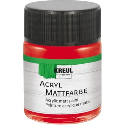 KREUL 75572 Vernice acrilica opaca, rosso scuro in barattolo da 50 ml, vernice a base d'acqua dalla copertura cremosa, ad asciugatura rapida, adatta a molte superfici diverse KREUL 75572 Vernice acrilica opaca, rosso scuro in barattolo da 50 ml, vernice a base d'acqua dalla copertura cremosa, ad asciugatura rapida, adatta a molte superfici diverse