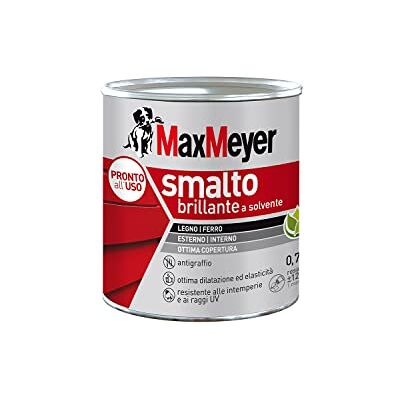 MAXMEYER Smalto a solvente per ferro e legno brillante BIANCO R9010 0,750 L MAXMEYER Smalto a solvente per ferro e legno brillante BIANCO R9010 0,750 L