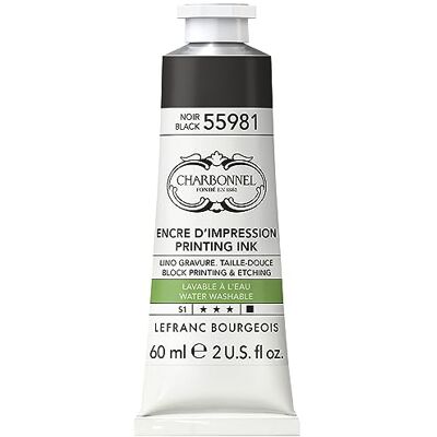 Lefranc Bourgeois Charbonnel 55981 Inchiostro professionale lavabile in acqua, 60 ml, nero Lefranc Bourgeois Charbonnel 55981 Inchiostro professionale lavabile in acqua, 60 ml, nero