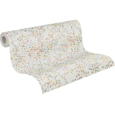 A.S. Création Carta da parati in tessuto non tessuto, motivo floreale, multicolore, crema, verde, -10,05 m x 0,53 m, di alta qualità, realizzata in Germania A.S. Création Carta da parati in tessuto non tessuto, motivo floreale, multicolore, crema, verde, -10,05 m x 0,53 m, di alta qualità, realizzata in Germania
