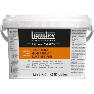 Liquitex Professional Vernice lucida per colori acrilici, qualità d'archivio, non ingiallisce, si asciuga trasparente bottiglia da 1,89 litri Liquitex Professional Vernice lucida per colori acrilici, qualità d'archivio, non ingiallisce, si asciuga trasparente bottiglia da 1,89 litri
