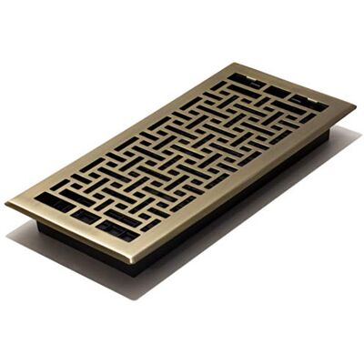 Decor Grates Registro del Pavimento Orientale, Finitura in Ottone Anticato, 6x14 Decor Grates Registro del Pavimento Orientale, Finitura in Ottone Anticato, 6x14