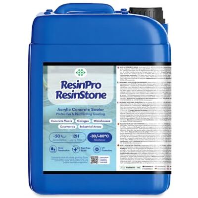 Resin Pro ® Resina Metacrilica Monocomponente ResinStone Rivestimento per Pavimenti Stampati in Calcestruzzo, Consolidante, Impermeabile, Antipolvere, Carrabile 5 L: 75m2 Resin Pro ® Resina Metacrilica Monocomponente ResinStone Rivestimento per Pavimenti Stampati in Calcestruzzo, Consolidante, Impermeabile, Antipolvere, Carrabile 5 L: 75m2