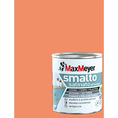 MAX MEYER - Smalto Satinato all'acqua Poliuretanico Arancio Ace - 0.125 L - Orange Ace MAX MEYER - Smalto Satinato all'acqua Poliuretanico Arancio Ace - 0.125 L - Orange Ace