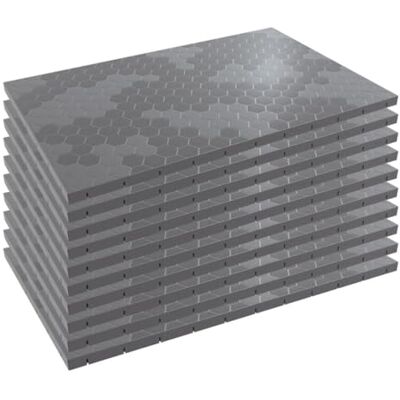 INTEC Set di 10 lastre per pavimento con clip, colore: grigio, 116 x 76 x 3 cm, rettangolare, in polipropilene, rivestimento per pavimenti 7,69 m2 INTEC Set di 10 lastre per pavimento con clip, colore: grigio, 116 x 76 x 3 cm, rettangolare, in polipropilene, rivestimento per pavimenti 7,69 m2