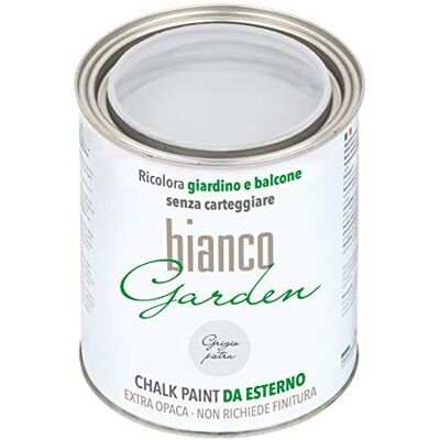 Biancogarden - Chalk paint grigio pietra - 1 litro - Vernice esterna Biancogarden - Chalk paint grigio pietra - 1 litro - Vernice esterna