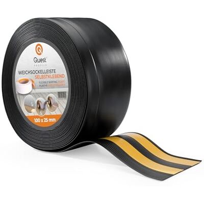 Garmin Battiscopa Morbido Adesivo 100 mm x 25 mm Listello in PVC, Finitura Flessibile Battiscopa flessibile per pareti e pavimenti – decorativo, resistente ai raggi UV (Nero, 25m) Garmin Battiscopa Morbido Adesivo 100 mm x 25 mm Listello in PVC, Finitura Flessibile Battiscopa flessibile per pareti e pavimenti – decorativo, resistente ai raggi UV (Nero, 25m)