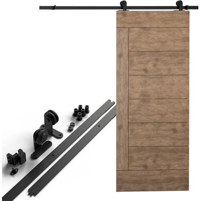 Amig Kit porta scorrevole legno Guida 186 cm acciaio nero Resistenza fino a 80 kg Finitura anticorrosione Scorrevole liscio Mod. Amig Kit porta scorrevole legno Guida 186 cm acciaio nero Resistenza fino a 80 kg Finitura anticorrosione Scorrevole liscio Mod.