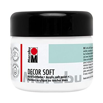Marabu Vernice morbida acrilica Decor Soft bianco, 225 ml, a base d'acqua, resistente alla luce, ad asciugatura rapida, molto coprente, dà una superficie super morbida Marabu Vernice morbida acrilica Decor Soft bianco, 225 ml, a base d'acqua, resistente alla luce, ad asciugatura rapida, molto coprente, dà una superficie super morbida