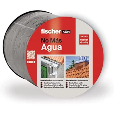 Fischer Nastro in gomma butilica impermeabile autoadesivo 10x10cm per tetto, riparazione grondaie, lamiere, scarichi, grigio Fischer Nastro in gomma butilica impermeabile autoadesivo 10x10cm per tetto, riparazione grondaie, lamiere, scarichi, grigio