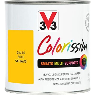 V33 Smalto Multisupporto Colorissim Giallo Sole 0,5L V33 Smalto Multisupporto Colorissim Giallo Sole 0,5L
