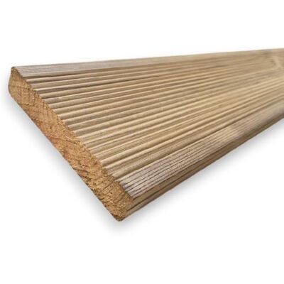 SUNWOOD Pavimento in Legno Thermo-WOOD per Esterno 300 cm da 12x2 cm Decking in Pino Termotrattato per Giardino, Terrazza e Bordi Piscina SUNWOOD Pavimento in Legno Thermo-WOOD per Esterno 300 cm da 12x2 cm Decking in Pino Termotrattato per Giardino, Terrazza e Bordi Piscina