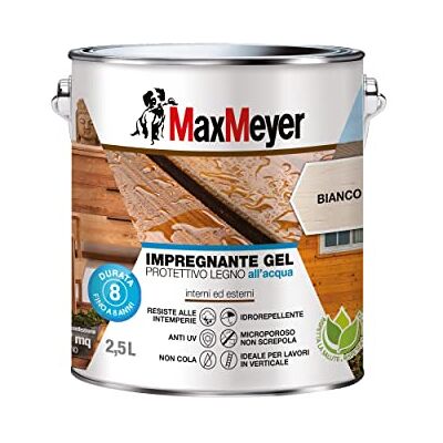 MAX MEYER - IMPREGNANTE ACQUA GEL LT.2,5 - 2,5 L - Bianco - Wood treatment gel MAX MEYER - IMPREGNANTE ACQUA GEL LT.2,5 - 2,5 L - Bianco - Wood treatment gel