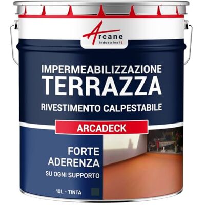 ARCANE INDUSTRIES Pittura Resina Impermeabile per Terrazza Esterna 10 L Grigio Basalto ARCANE INDUSTRIES Pittura Resina Impermeabile per Terrazza Esterna 10 L Grigio Basalto