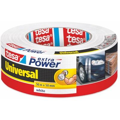 Tesa extra Power Universal Duct Tape Nastro Adesivo a Tenuta Extraforte Nastro Versatile per Riparare, Fissare, Sigillare e molti altri Usi Bianco 1 Rotolo 50 m x 50 mm Tesa extra Power Universal Duct Tape Nastro Adesivo a Tenuta Extraforte Nastro Versatile per Riparare, Fissare, Sigillare e molti altri Usi Bianco 1 Rotolo 50 m x 50 mm
