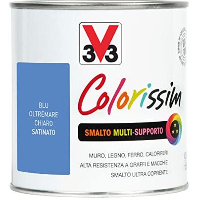 V33 Smalto Multisupporto Colorissim Blu Oltremare Chiaro 0,5L V33 Smalto Multisupporto Colorissim Blu Oltremare Chiaro 0,5L