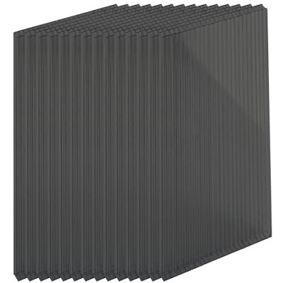 Relaxdays Set 10 lastre alveolari 4 mm, per Serra, 121x60,5 cm, policarbonato, Antracite Relaxdays Set 10 lastre alveolari 4 mm, per Serra, 121x60,5 cm, policarbonato, Antracite