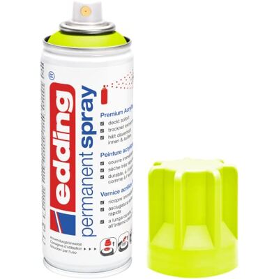 Edding 5200 Spray Permanente, Giallo Fluo, 200 Ml, Vernice Acrilica Premium per Dipingere e Decorare Vetro, Metallo, Legno, Ceramica, Plastica, Tela, Smalto Acrilico, Vernice Spray Edding 5200 Spray Permanente, Giallo Fluo, 200 Ml, Vernice Acrilica Premium per Dipingere e Decorare Vetro, Metallo, Legno, Ceramica, Plastica, Tela, Smalto Acrilico, Vernice Spray