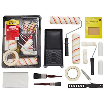 Fit For The Job Set di 21 rulli e vassoi per pittura Ultimate Pennelli, fogli antipolvere, carta vetrata, nastro adesivo e altro ancora Set di rulli per vernice Fit For The Job Set di 21 rulli e vassoi per pittura Ultimate Pennelli, fogli antipolvere, carta vetrata, nastro adesivo e altro ancora Set di rulli per vernice